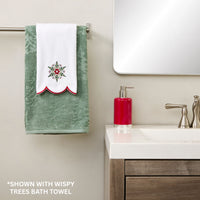 Scalloped Snowflake 2-Piece Hand Towel Set, White