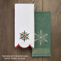 Scalloped Snowflake 2-Piece Hand Towel Set, White