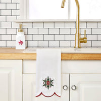 Scalloped Holiday 3-Piece Hand Towel Gift Set, White