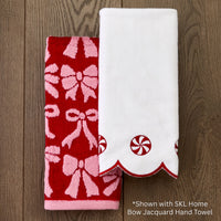 Scalloped Peppermint 2-Piece Hand Towel Set, White