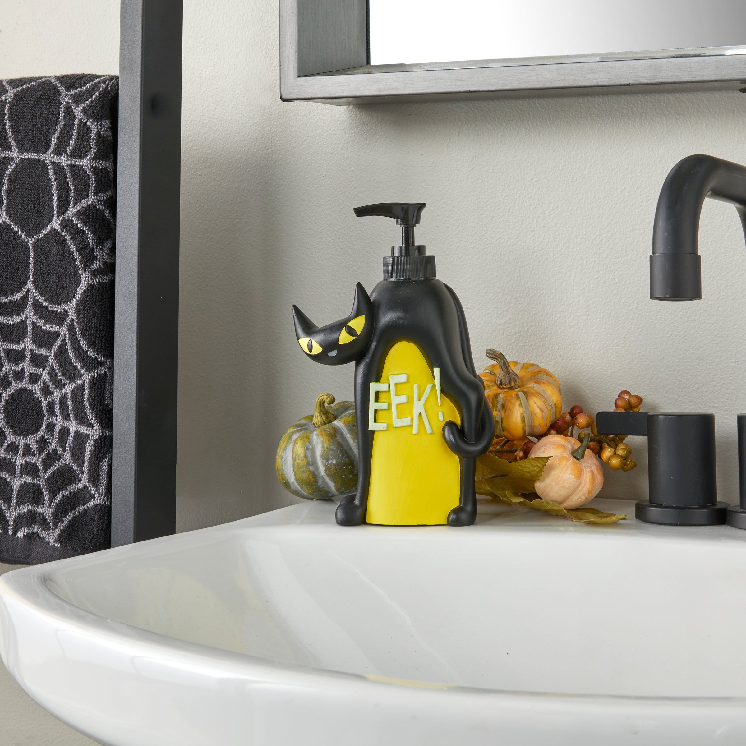 Scary Cat Glow-In-The-Dark Lotion/Soap Dispenser, Black