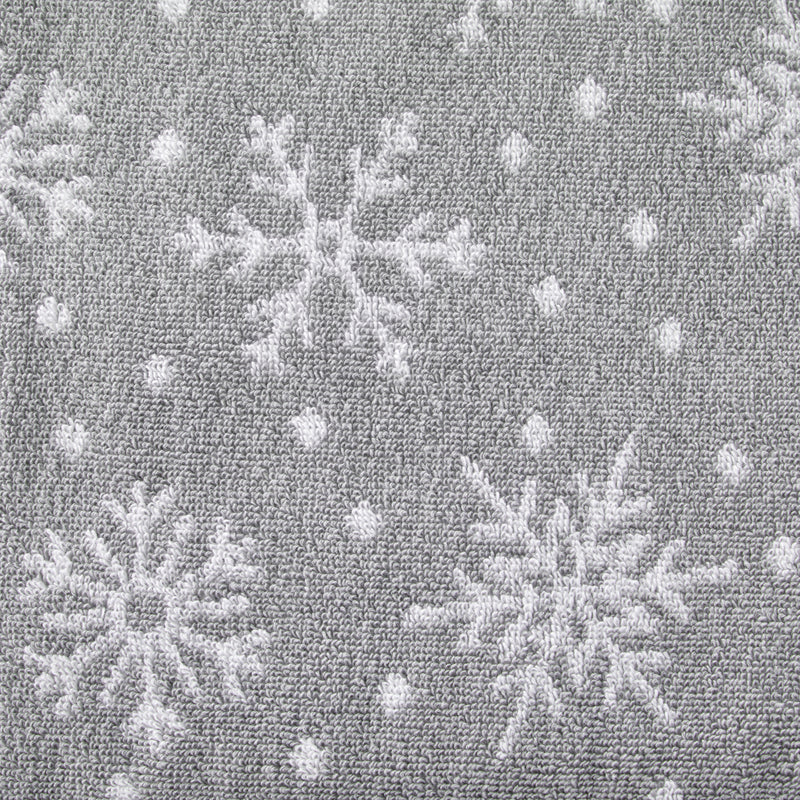 Scattered Snowflakes Jacquard Bath Towel, Gray