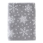 Scattered Snowflakes Jacquard Bath Towel, Gray