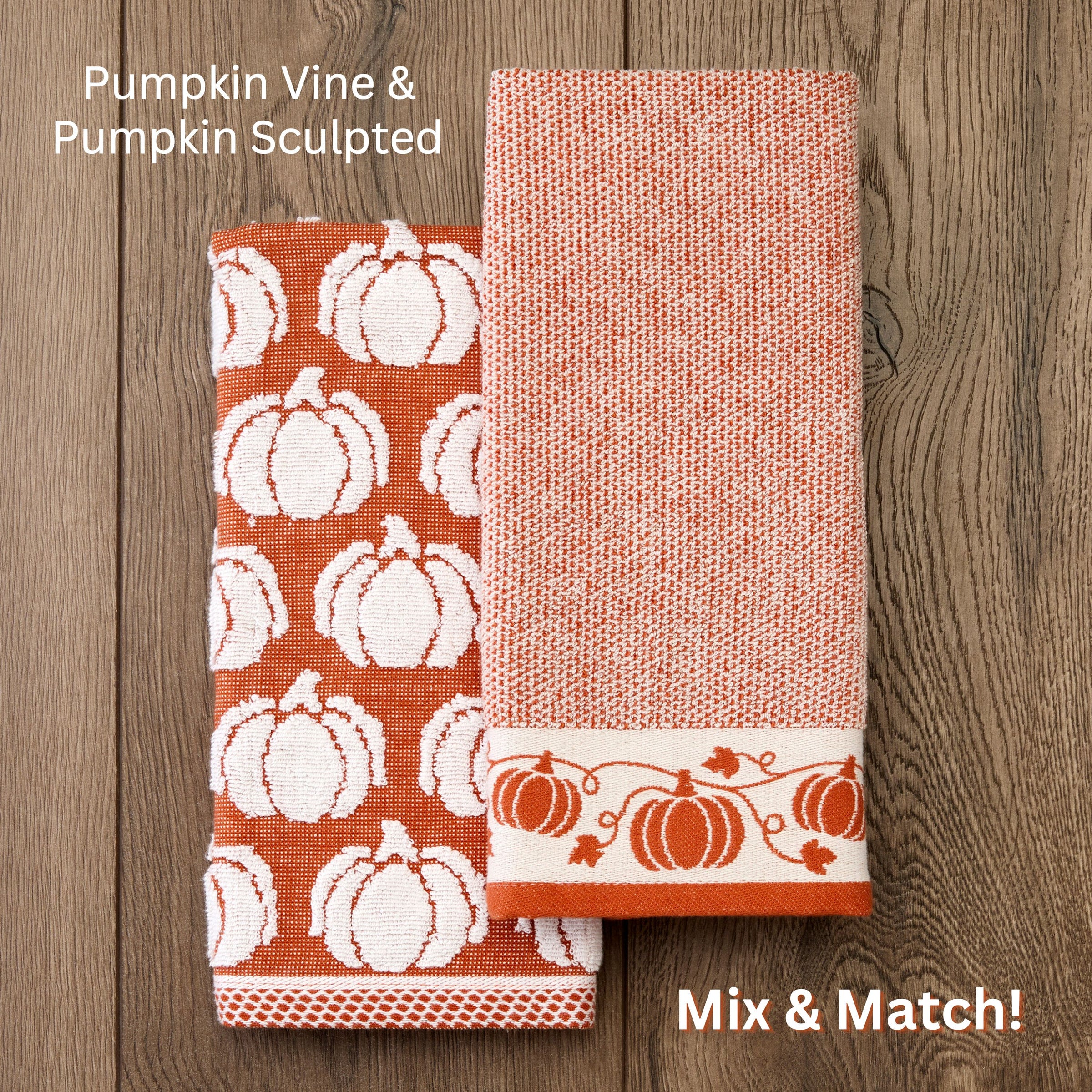Pumpkin Vine 2-Piece Hand Towel Set, Spice