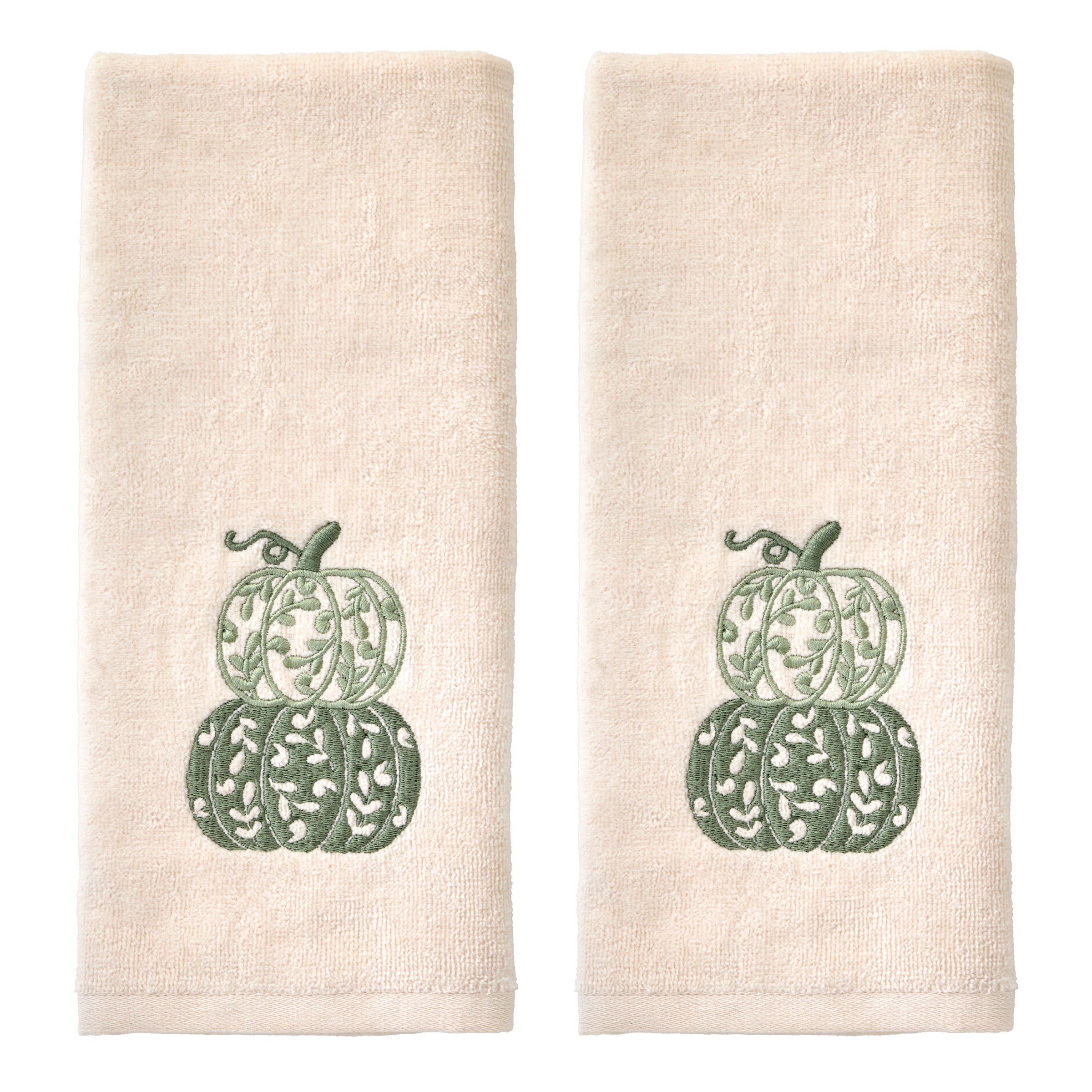 Scroll Pumpkin 2-Piece Hand Towel Set, Natural