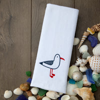 Seagull Portrait 2-Piece Hand Towel Set, White