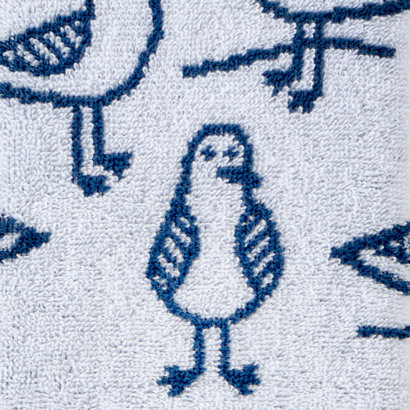 Seagull Sam Jacquard 2-Piece Hand Towel Set, White