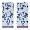 Seagull Sam Jacquard 2-Piece Hand Towel Set, White