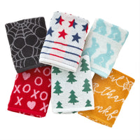 Seasonal 6-Piece Jacquard Hand Towel Set, Assorted