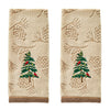 Seasonal Fir Jacquard 2-Piece Hand Towel Set, Wheat