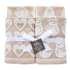 Holiday Jacquard 4-Piece Hand Towel Set, Tan