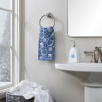 Top Hat Snowman 2-Piece Hand Towel Set, Blue