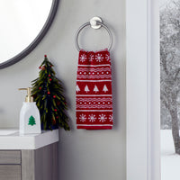 Fair Isle 4pc Bath & Hand Towel Set, Red