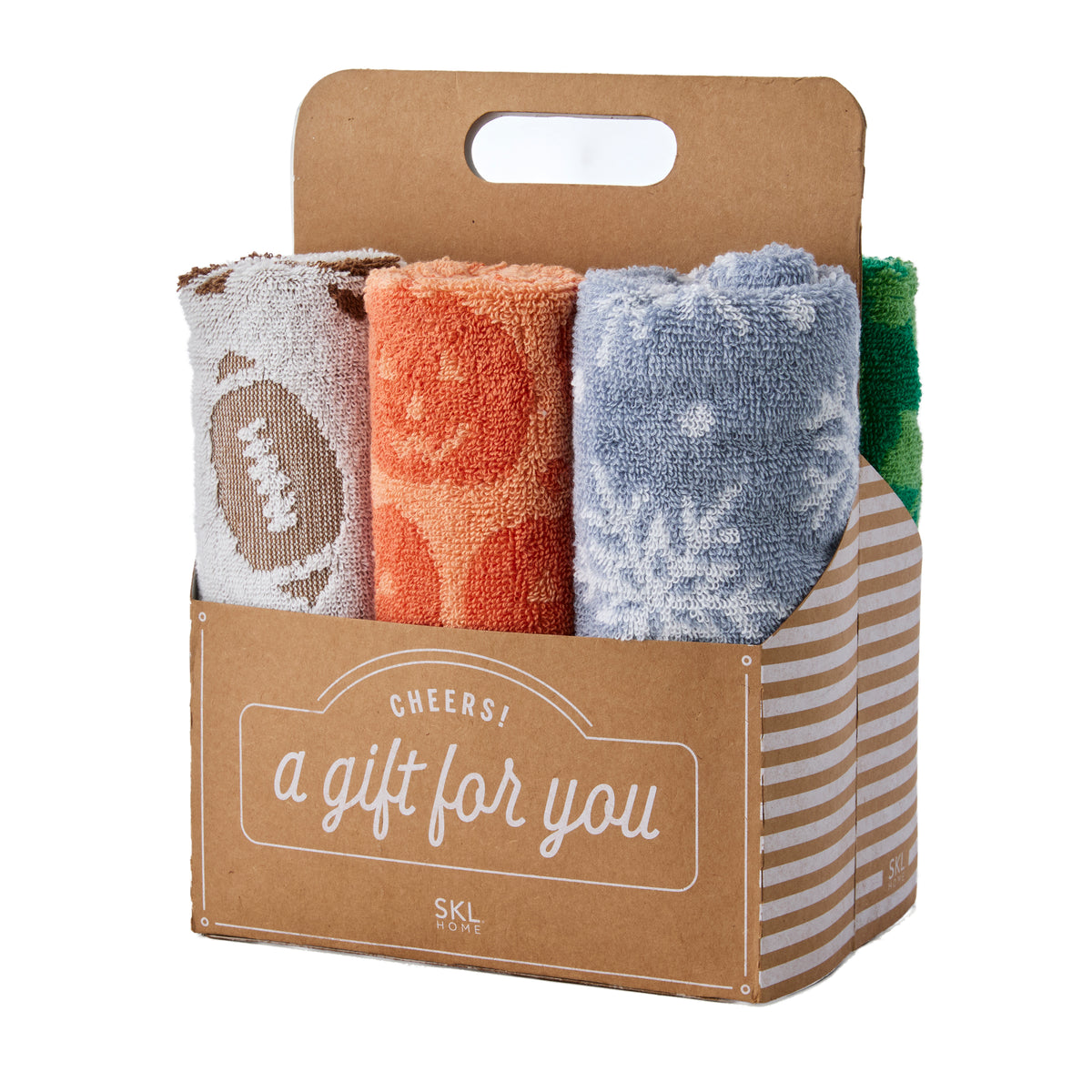 Seasonal Mixed Jacquard 6-Piece Hand Towel Gift Set, Multi