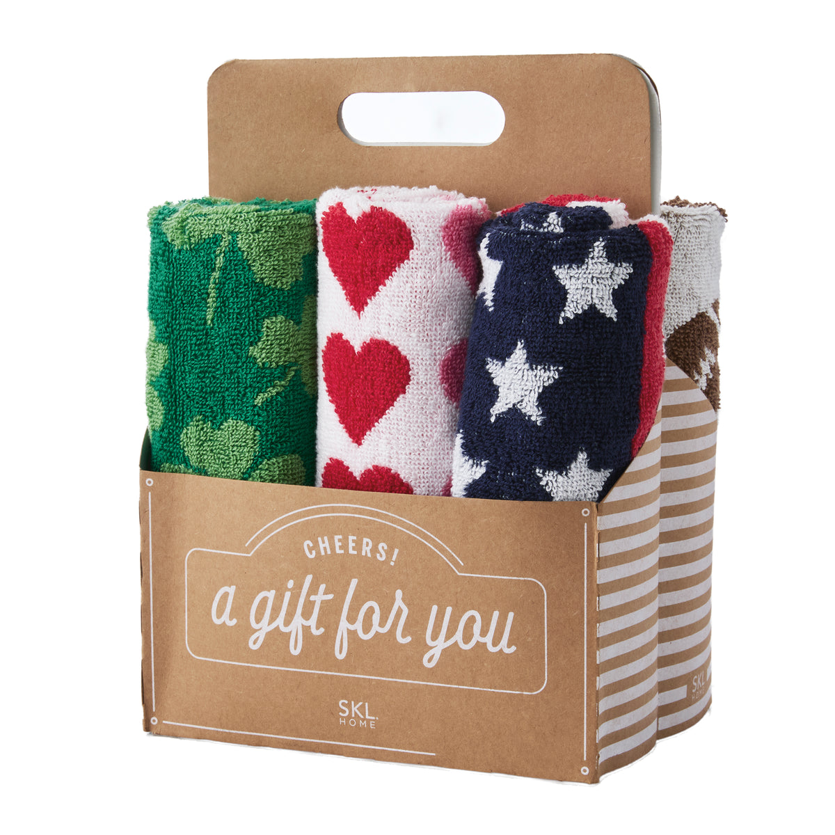 Seasonal Mixed Jacquard 6-Piece Hand Towel Gift Set, Multi
