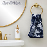 Seasonal Stars Jacquard 2-Piece Hand Towel Set, Navy