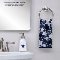 Seasonal Stars Jacquard 2-Piece Hand Towel Set, Navy