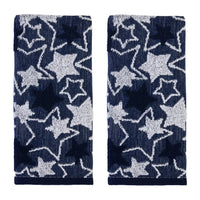 Seasonal Stars Jacquard 2-Piece Hand Towel Set, Navy