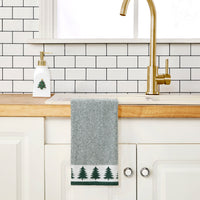 Tree Border 2-Piece Hand Towel Set, Evergreen