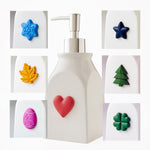 Seasonal Lotion/Soap Dispenser, White/Silver