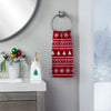 Fair Isle Jacquard 2-Piece Hand Towel Set, Red/White