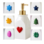 Seasonal Lotion/Soap Dispenser, White/Gold