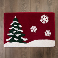 Scenic Winter Bath Rug, Red
