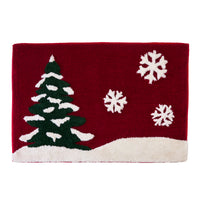 Scenic Winter Bath Rug, Red