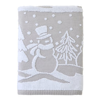 Scenic Snowman Jacquard Bath Towel, Gray