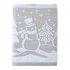 Scenic Snowman Jacquard Bath Towel, Gray