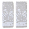 Scenic Snowman Jacquard 2-Piece Hand Towel Set, Gray
