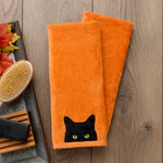 Shadow Eyes 2-Piece Hand Towel Set, Orange
