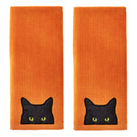 Shadow Eyes 2-Piece Hand Towel Set, Orange