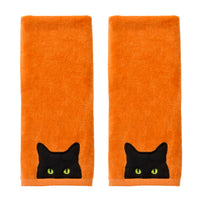 Shadow Eyes 2-Piece Hand Towel Set, Orange