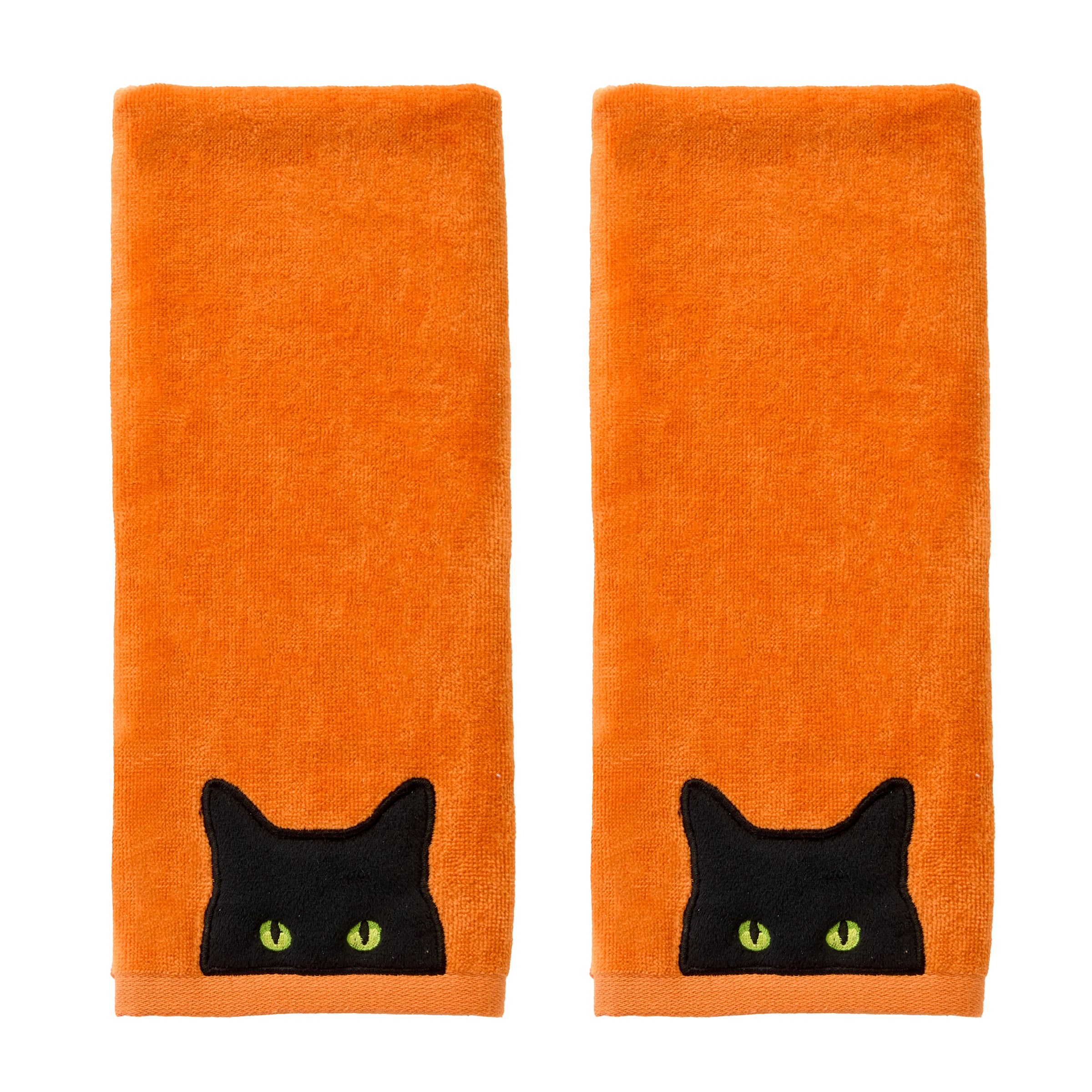 Shadow Eyes 2-Piece Hand Towel Set, Orange