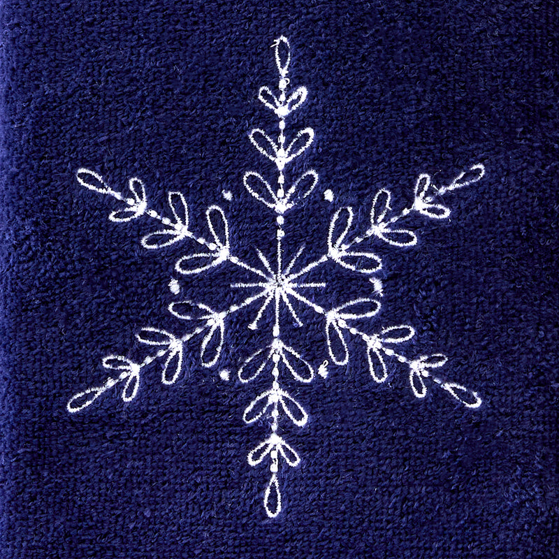 Simple Snowflake 2-Piece Hand Towel Set, Navy