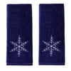 Simple Snowflake 2-Piece Hand Towel Set, Navy