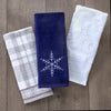 Simple Snowflake 2-Piece Hand Towel Set, Navy