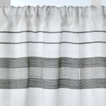 Slate Stripe Window Tier Pair, White/Gray, 56" x 36"