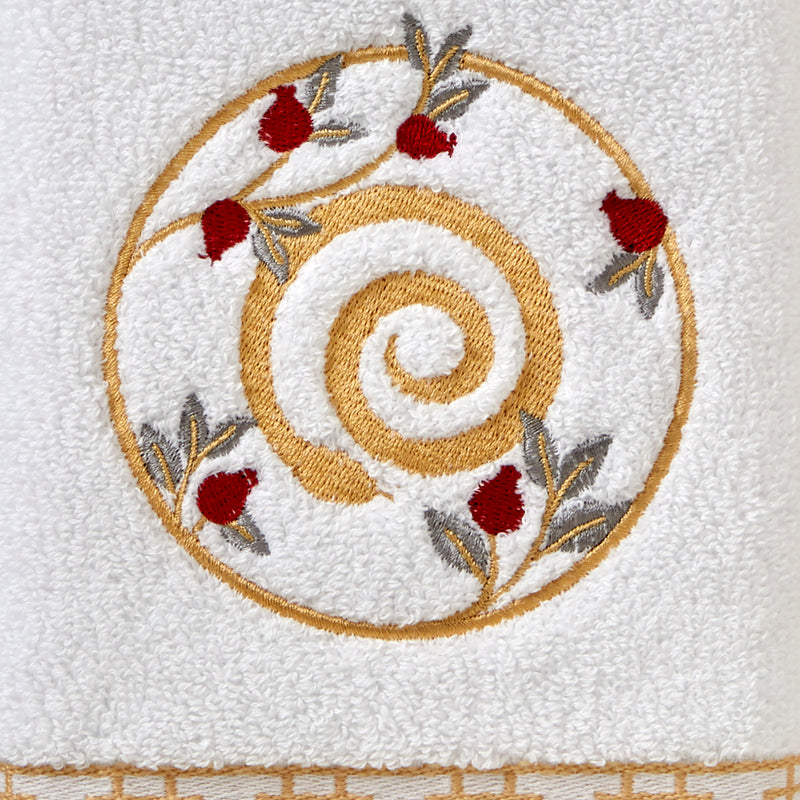 Vern Yip by SKL Home, Zodiac Snake 2-Piece Hand Towel Set, White