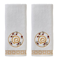 Vern Yip by SKL Home, Zodiac Snake 2-Piece Hand Towel Set, White