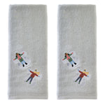 Snow Angels 2-Piece Hand Towel Set, Gray