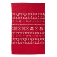 Snowflake Winter 2-Piece Kitchen Dish Towel Set, Red/Multi
