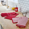 Snowflake Winter Oven Mitt & Pot Holder Set, Red/White