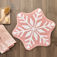 Winter Snowflake Tufted Rug, Blush
