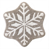 Winter Snowflake Tufted Rug, Gray