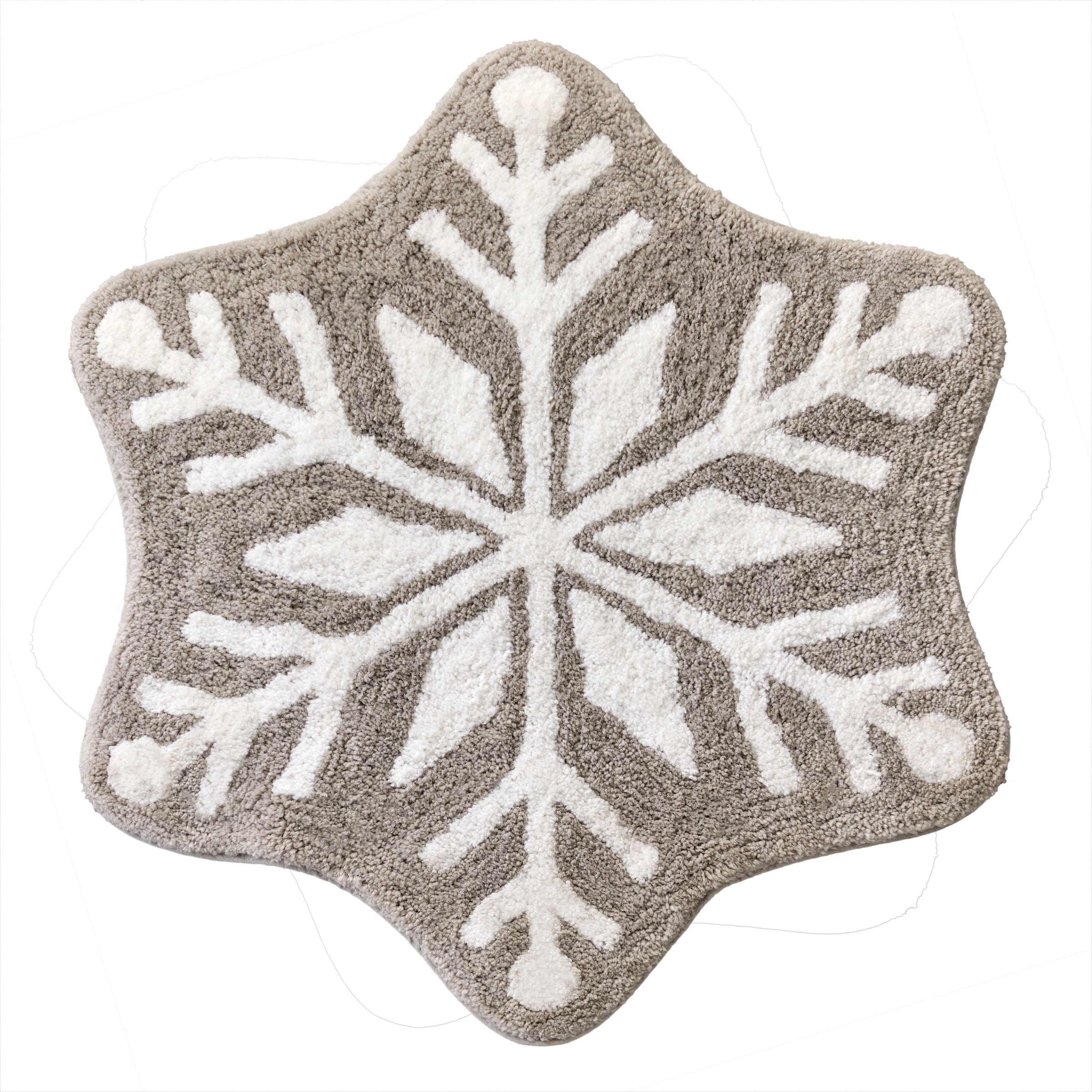 Winter Snowflake Tufted Rug, Gray