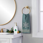 Snowflake 2-Piece Hand Towel Set, Sage