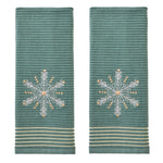 Snowflake 2-Piece Hand Towel Set, Sage