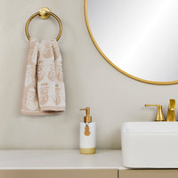 Snowman Jacquard 2-Piece Hand Towel Set, Tan